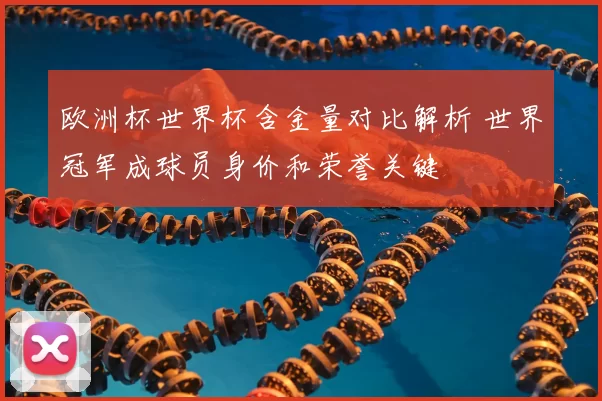 欧洲杯世界杯含金量对比解析 世界冠军成球员身价和荣誉关键